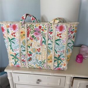 Roller Rabbit Multi-Color Tropical Canvas Tote